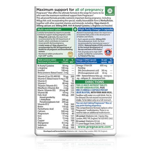 UK Vitabiotics Pregnacare Max