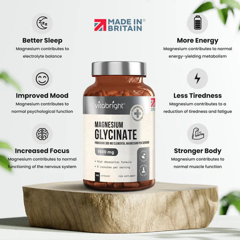 Magnesium Glycinate 1500mg High Strength 180 Caps