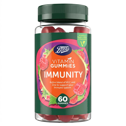 Boots Vitamin Gummies Immunity - 60 Raspberry Gummies