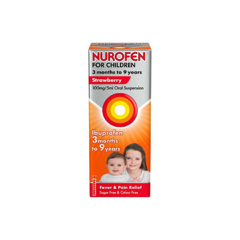 Nurofen for Children 3 months to 9 years Strawberry 100mg/5ml Oral Suspension - 100ml