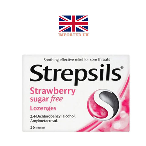 Strepsils Strawberry Sugar Free Lozenges - 36 pack