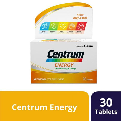 Halal Centrum Energy with Ginseng & Ginkgo Biloba 30 tabs