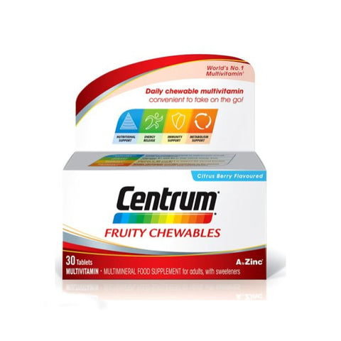 Centrum Fruity Chewables - 30 citrus berry flavoured tablets with sweetener
