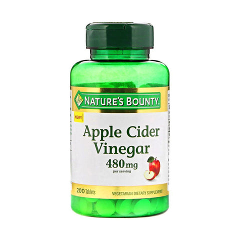 Nature's Bounty Apple Cider Vinegar, 480mg, 200 Tablets, Vegetarian Dietary Supplement